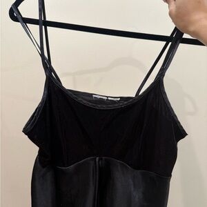 Black Satin Velvet Top